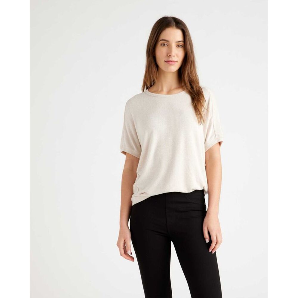 Quince Cream Short Sleeve Top